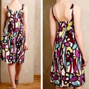 Anthropologie Artsy Floral Dress Size 4